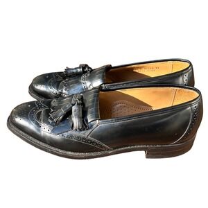Johnston & Murphy Optima‎ Black Leather Tassel Wingtip Dress Loafers Mens- 10 D